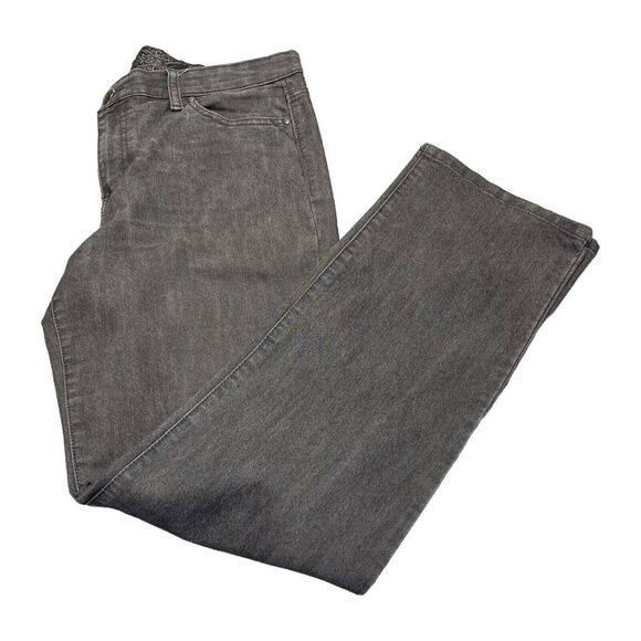 Gloria Vanderbilt Jeans Women's 12 Gray Denim Stretch High-Rise Straight Leg - Picture 3 of 9